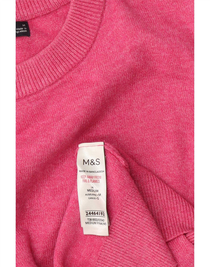 Pulover pentru femei Marks & Spencer cu decolteu triplu UK 14 Poliester roz mediu