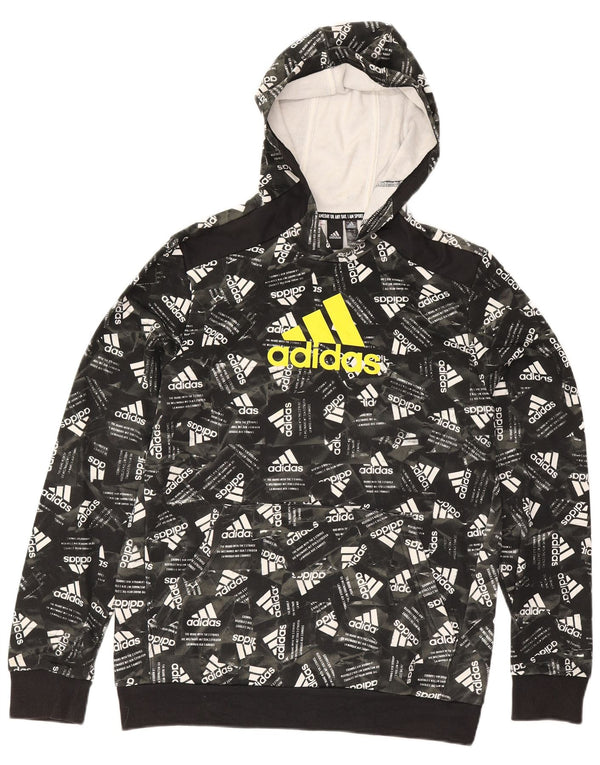 Pulover Adidas pentru băieți Graphic Hoodie 15-16 ani, bumbac negru
