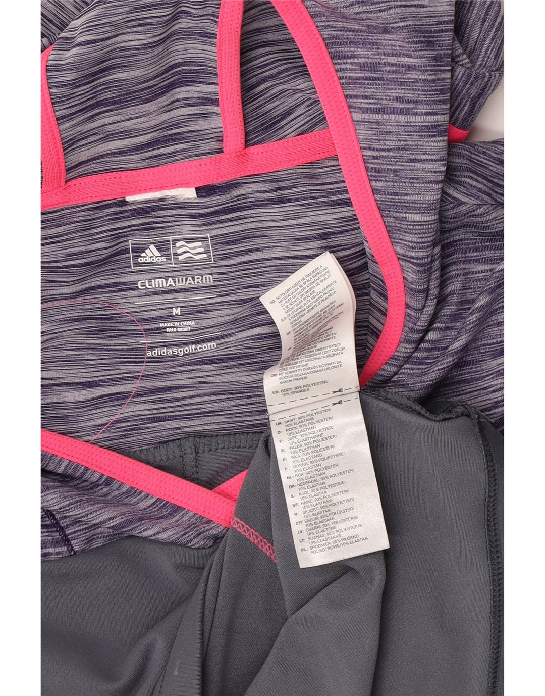 Adidas Climawarm Top cu mânecă lungă pentru femei UK 12 Medium Gri Colorblock