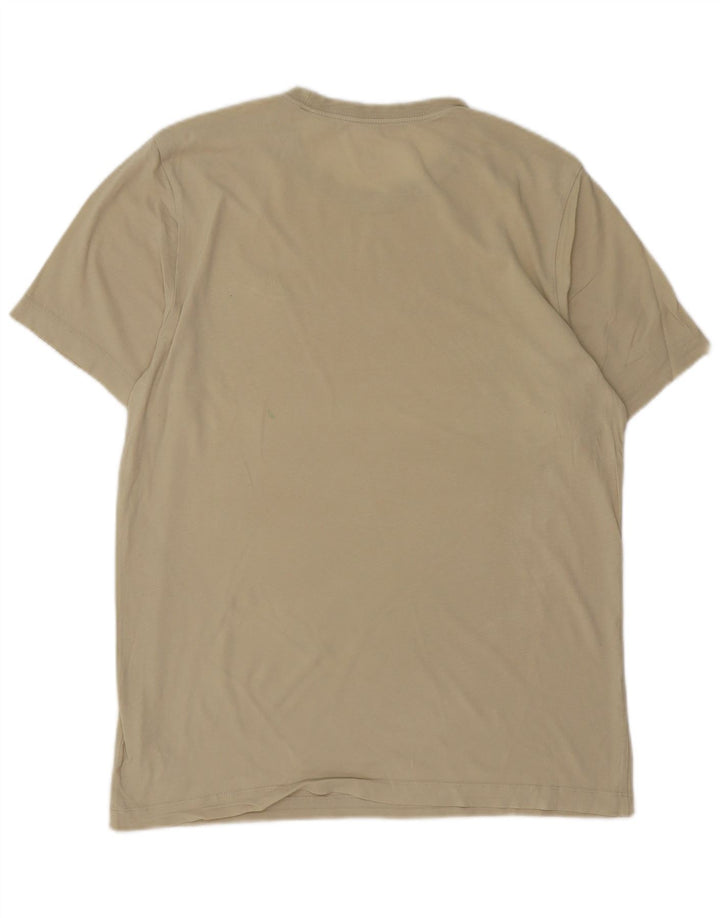 NIKE Mens T-Shirt Top Medium Beige Cotton