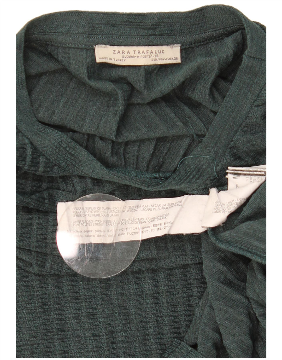 Rochie Trafaluc cu mânecă lungă, supradimensionată, pentru femei Zara UK 14, verde mediu