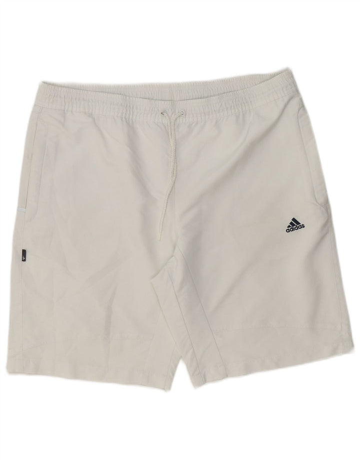 Pantaloni scurți sport adidas pentru bărbați, poliester alb mediu