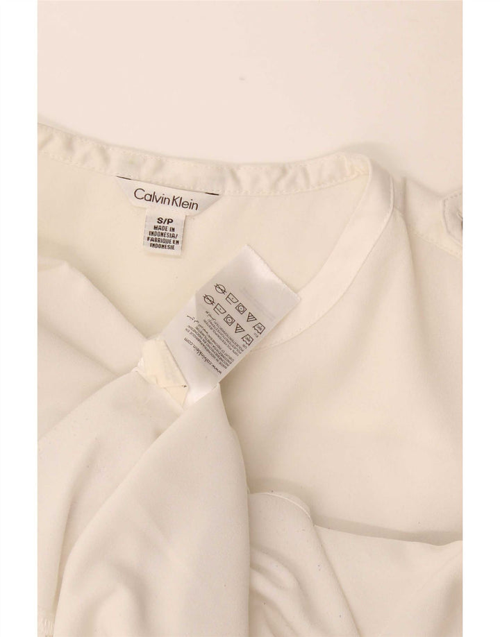 Bluză cămașă pentru femei Calvin Klein UK 10 Poliester alb mic
