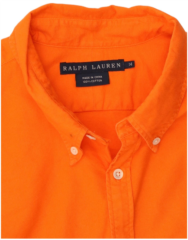 Cămașă Ralph Lauren băieți 13-14 ani bumbac portocaliu