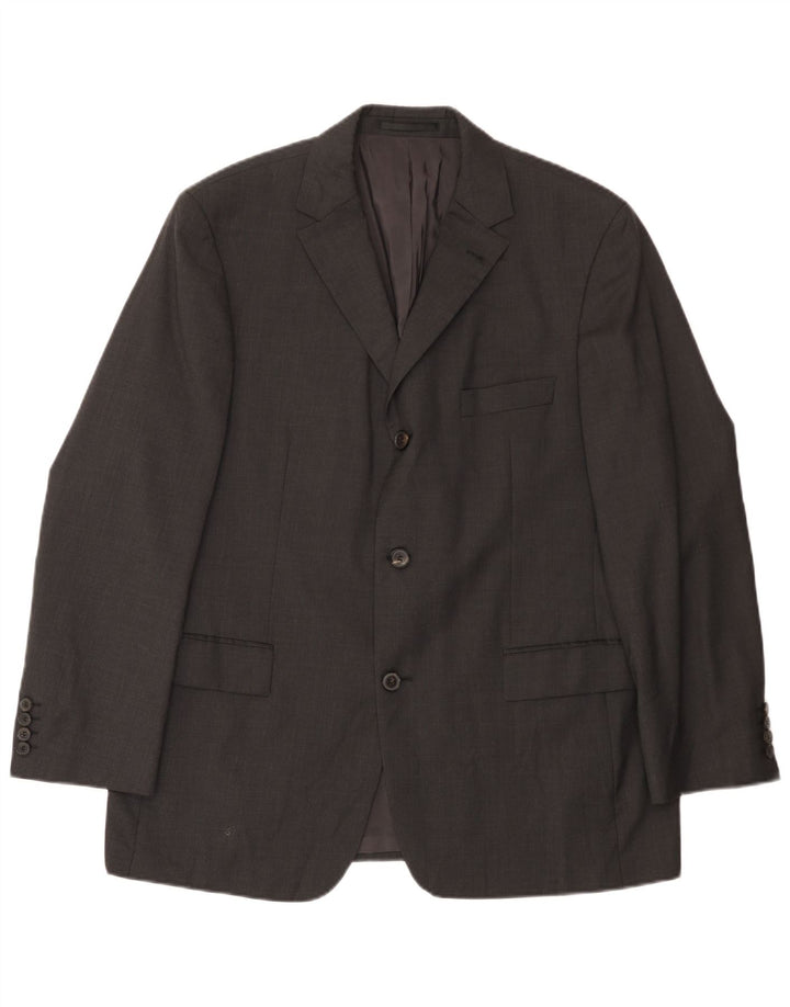Blazer pentru bărbați Hugo Boss cu 3 nasturi, UK 40, lână mare, gri