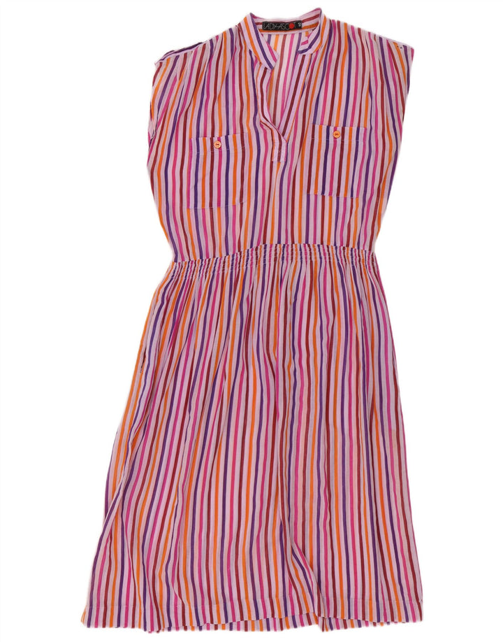 Rochie vintage pentru femei fără mâneci, în formă de A, EU 40, în dungi medii, multicolore