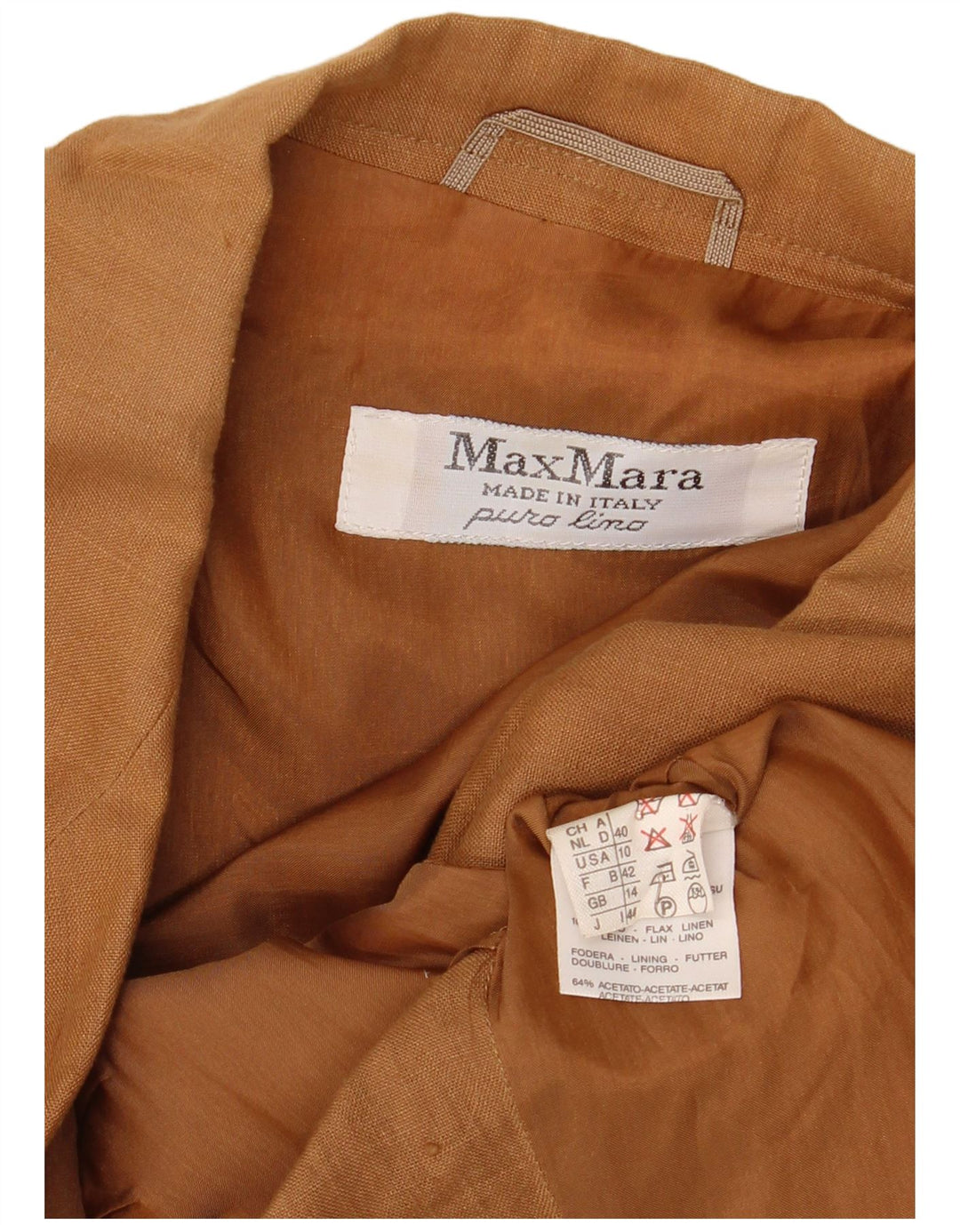 Blazer pentru femei Max Mara cu 1 nasture, UK 14, mare, maro, in