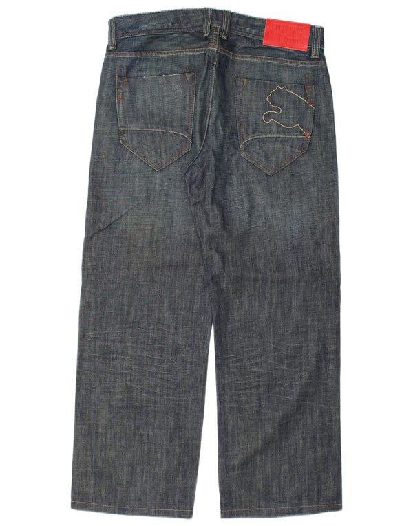 Blugi drepti pentru bărbați Puma W32 L28 Bumbac bleumarin