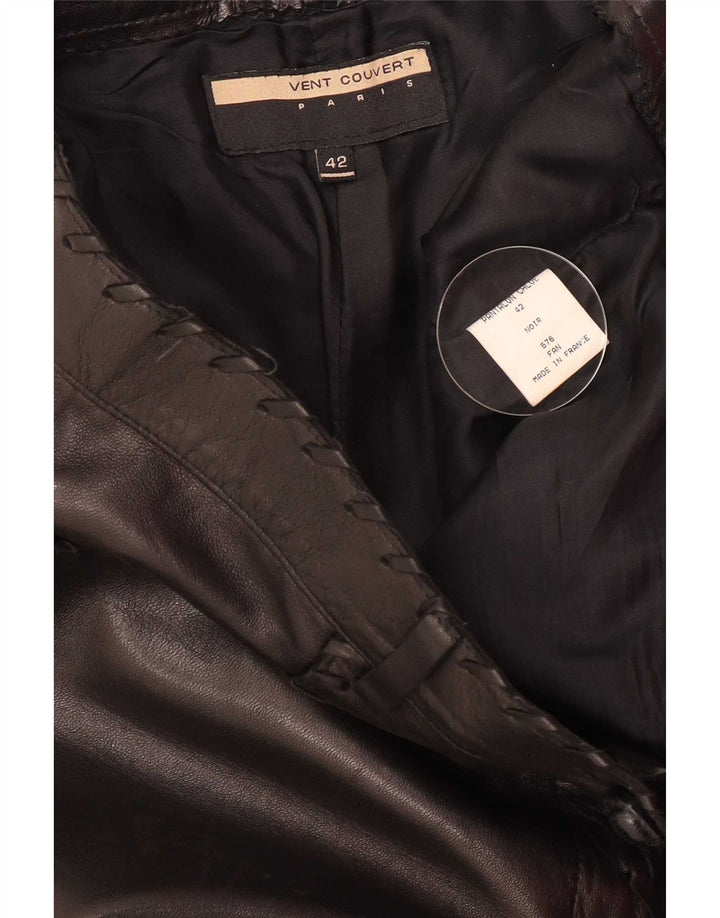 Pantaloni ocazional din piele bootcut pentru femei vintage IT 42 Medium W32 L32 Negru
