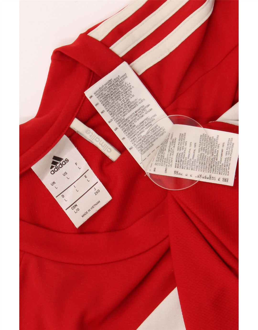 Tricou Adidas Climalite pentru bărbați Top mare, roșu, poliester color bloc