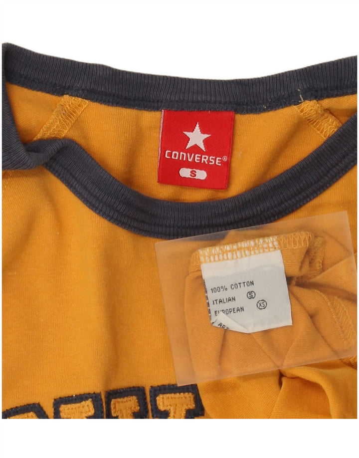 Top grafic Converse pentru bărbați, cu mânecă lungă, galben mic, bumbac