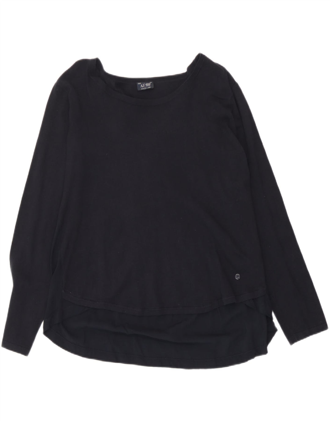 Armani Jeans Top pentru femei cu mânecă lungă UK 12 Medium Bleumarin