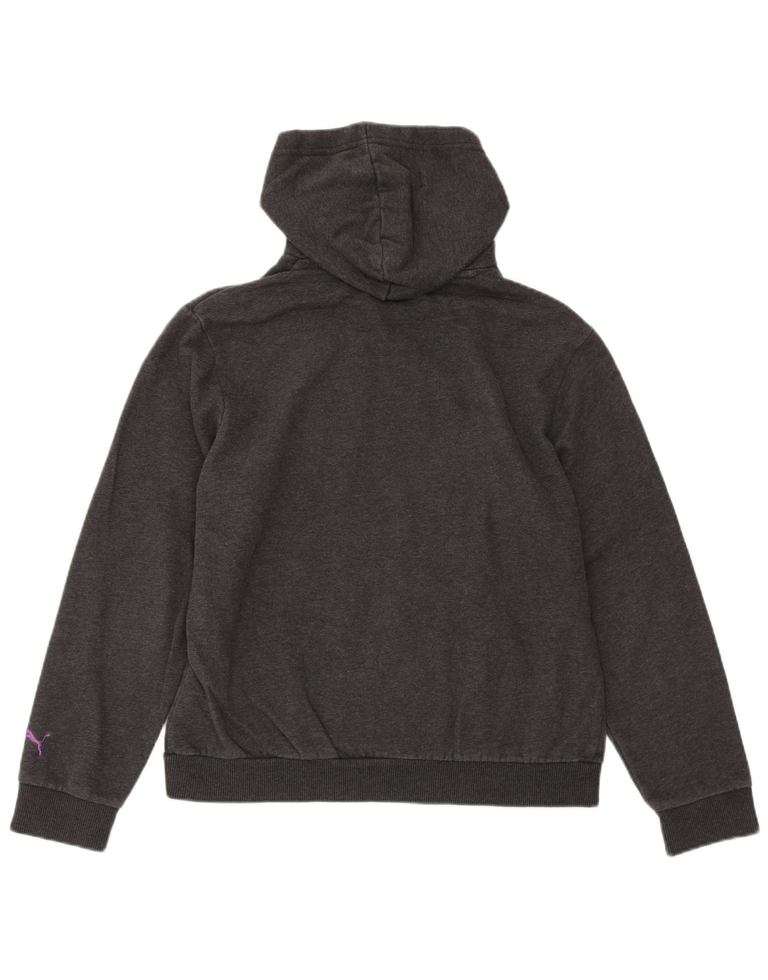 Pulover cu glugă cu grafic PUMA pentru femei UK 14 mare bumbac gri