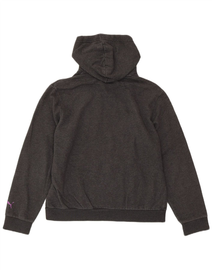 Pulover cu glugă cu grafic PUMA pentru femei UK 14 mare bumbac gri