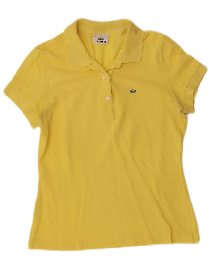 Tricou polo Lacoste pentru femei Mărimea 38 Bumbac galben mediu