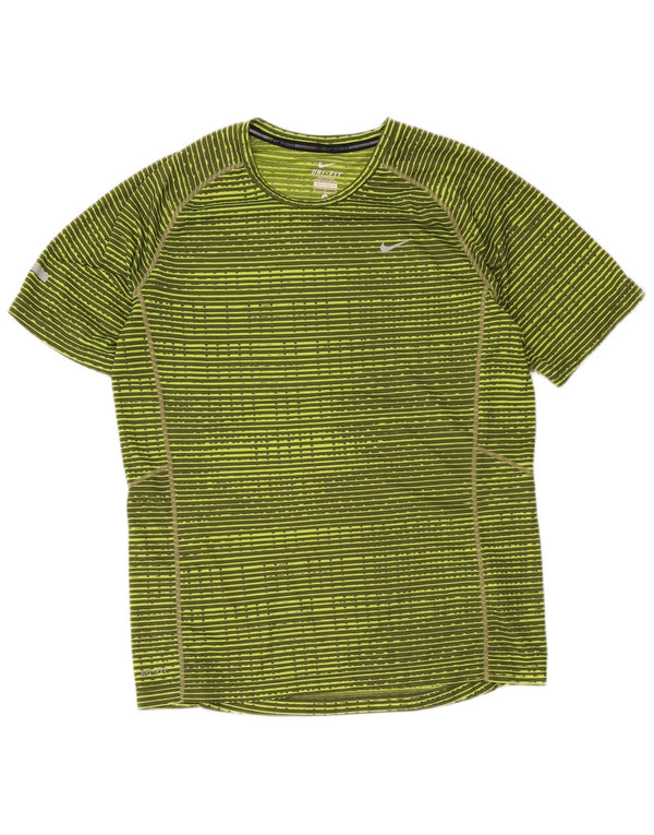 Tricou Nike Dri Fit pentru femei Top UK 14 Poliester cu dungi verzi medii