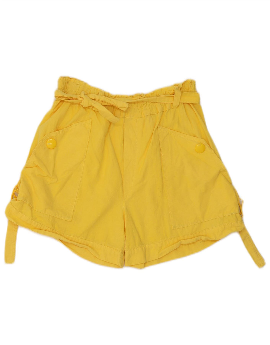 Pantaloni scurti cargo vintage pentru femei W28 galben mediu