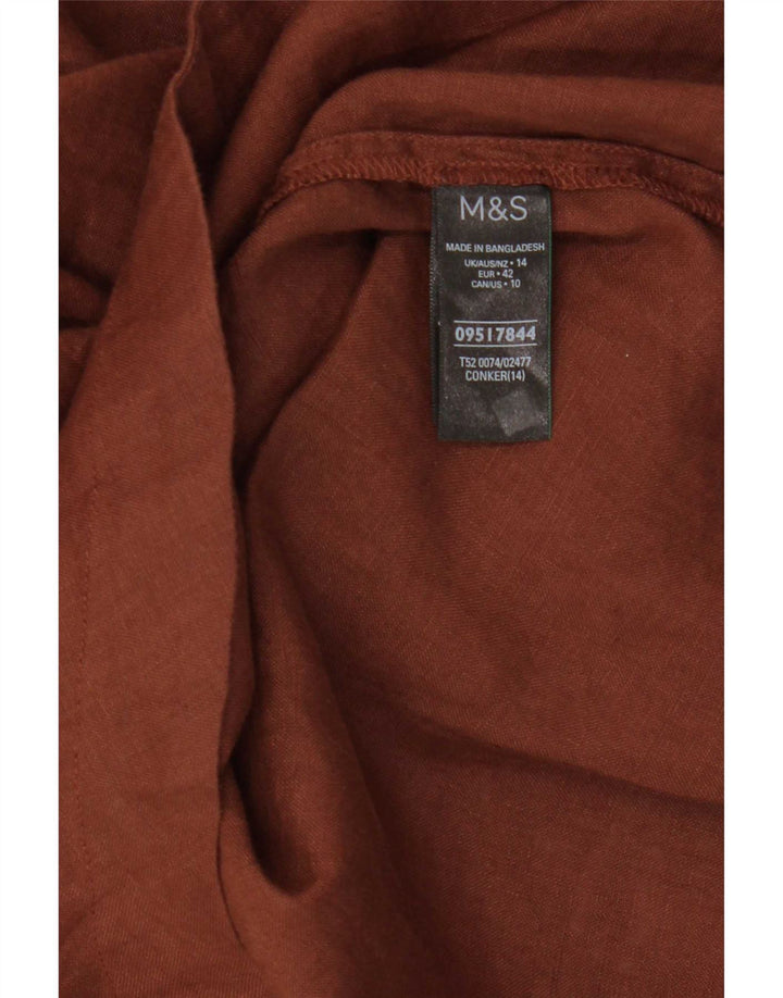 Top cu tunică pentru femei Marks & Spencer UK 14, mare, maro, in