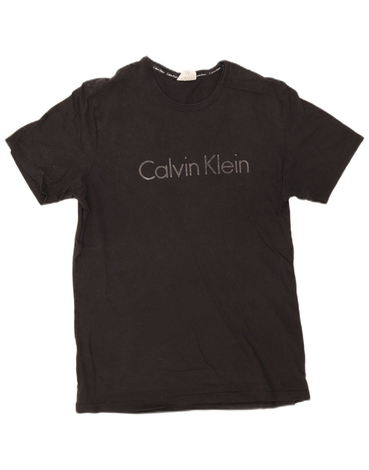 Tricou grafic Calvin Klein pentru bărbați Top mediu din bumbac negru