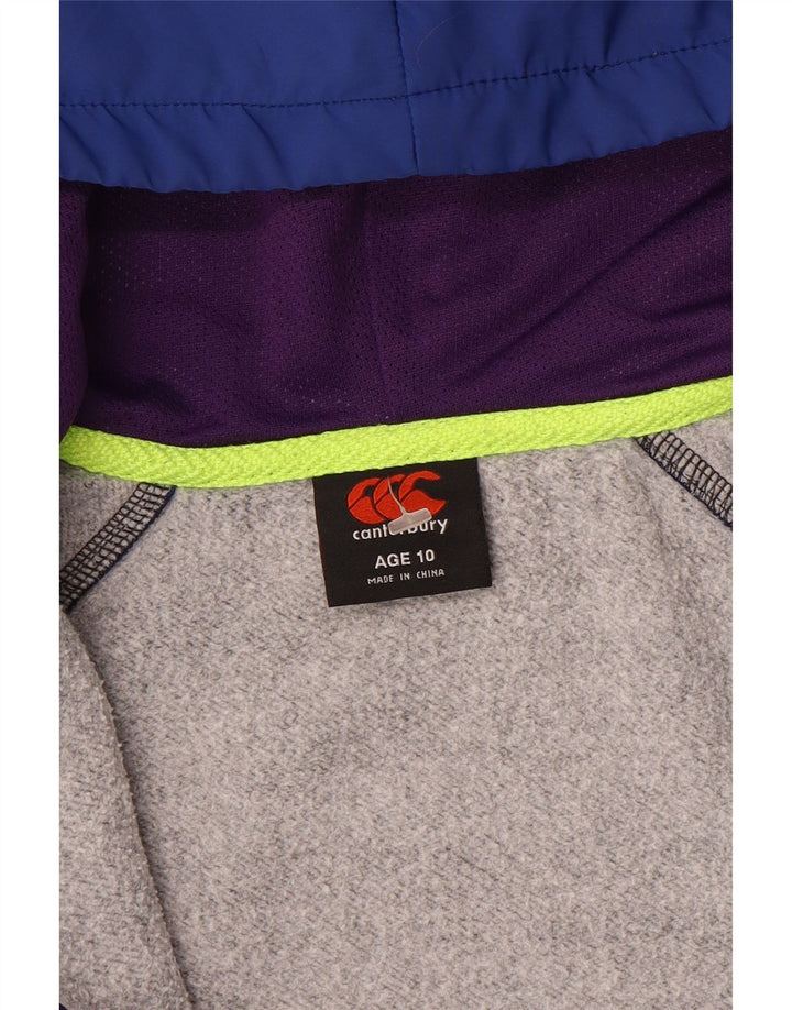 CANTERBURY Pulover cu capotă cu fermoar pentru băieți 9-10 ani, gri, bloc de culoare