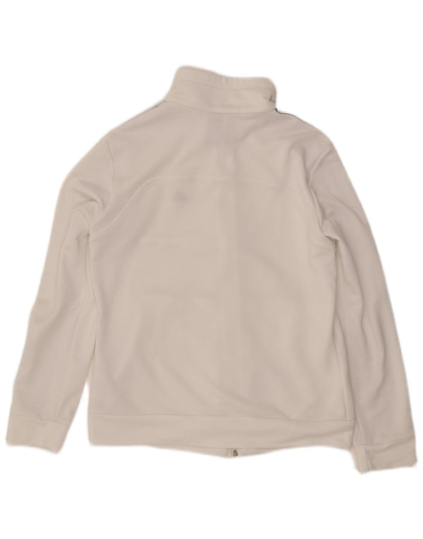 Jachetă de trening pentru femei ADIDAS UK 12/14 Poliester alb mediu