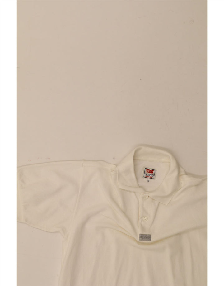 LEVI'S Mens Polo Shirt Small White Cotton Vintage Levi's and Second-Hand Levi's from Messina Hembry 