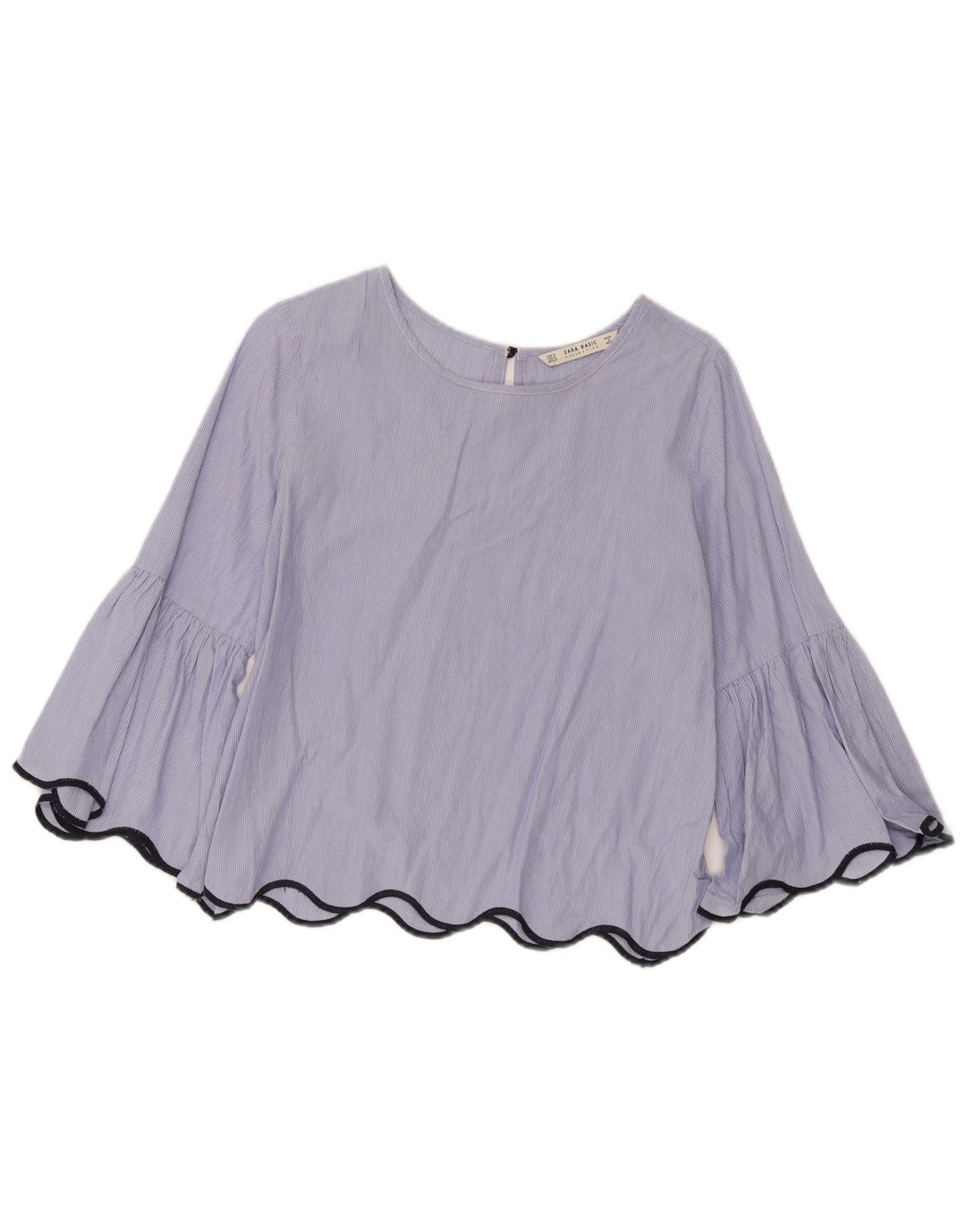 Bluză de top cu mâneci 3/4 pentru femei Zara UK 14 Medium Blue Striped