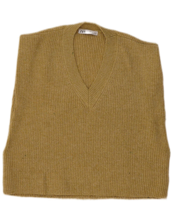 Vesta pentru femei Zara UK 10 Poliester galben mic