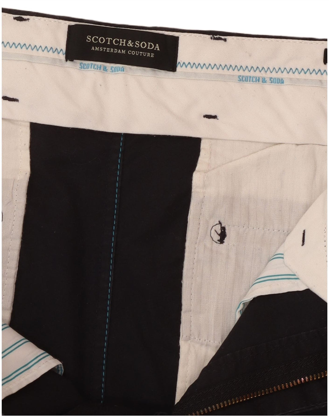 Scotch & Soda Pantaloni scurți Stuart Chino pentru bărbați W32, bumbac mediu albastru bleumarin