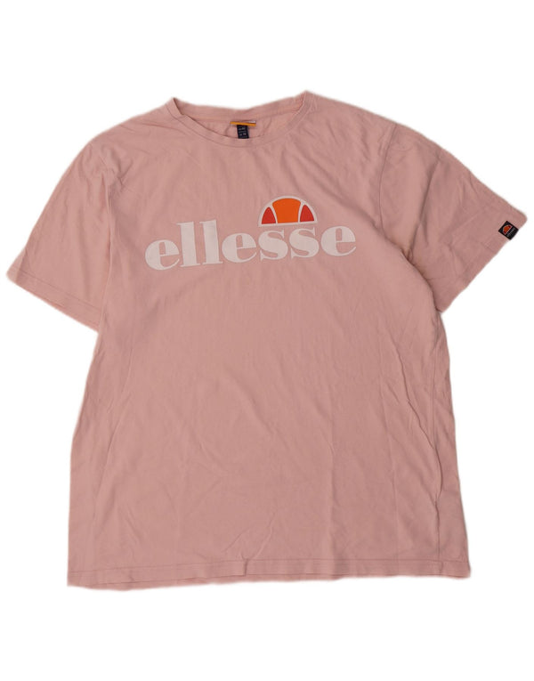 Tricou cu grafic ELLESSE pentru femei Top UK 14 mare bumbac roz