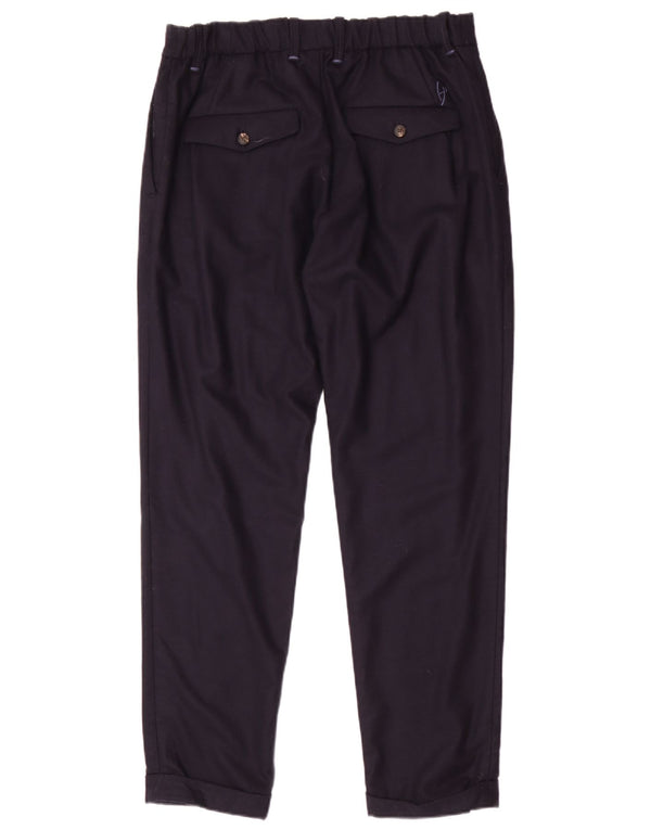 Pantaloni casual conici pentru bărbați aleși manual L36 L32 Lână bleumarin