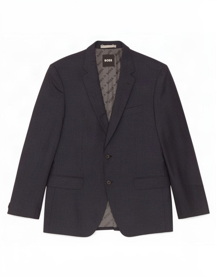 Blazer pentru bărbați Hugo Boss cu 2 nasturi UK 52 XL Lână bleumarin