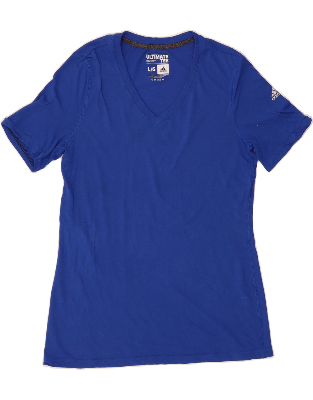 ADIDAS Womens Climalite T-Shirt Top UK 14 Large Blue Polyester Vintage Adidas and Second-Hand Adidas from Messina Hembry 