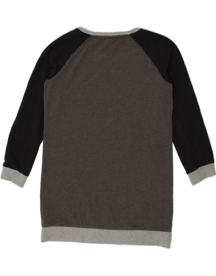 CHAMPION Womens Longline Sweatshirt Jumper UK 10 Small Grey Colourblock Vintage Champion and Second-Hand Champion from Messina Hembry 