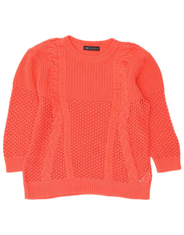 Pulover pentru femei Marks & Spencer cu decolteu triplu UK 12 portocaliu mediu