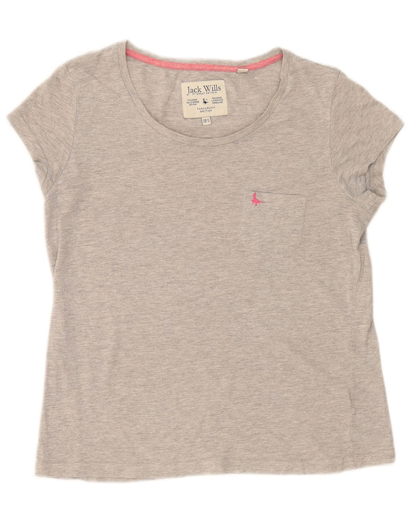 Tricou Jack Wills pentru femei Top UK 12 Medium Gri Pete Bumbac