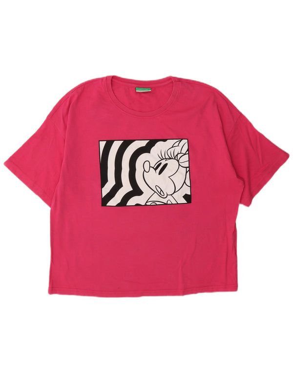 Tricou grafic Disney Benetton pentru femei Top UK 16 Large Pink
