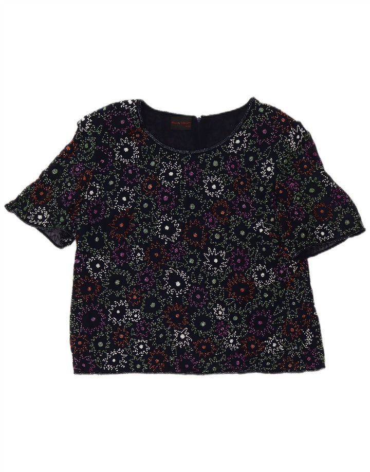 Bluză pentru femei Frank Usher, Marea Britanie 20 2XL, Poliester Floral Albastru Marin