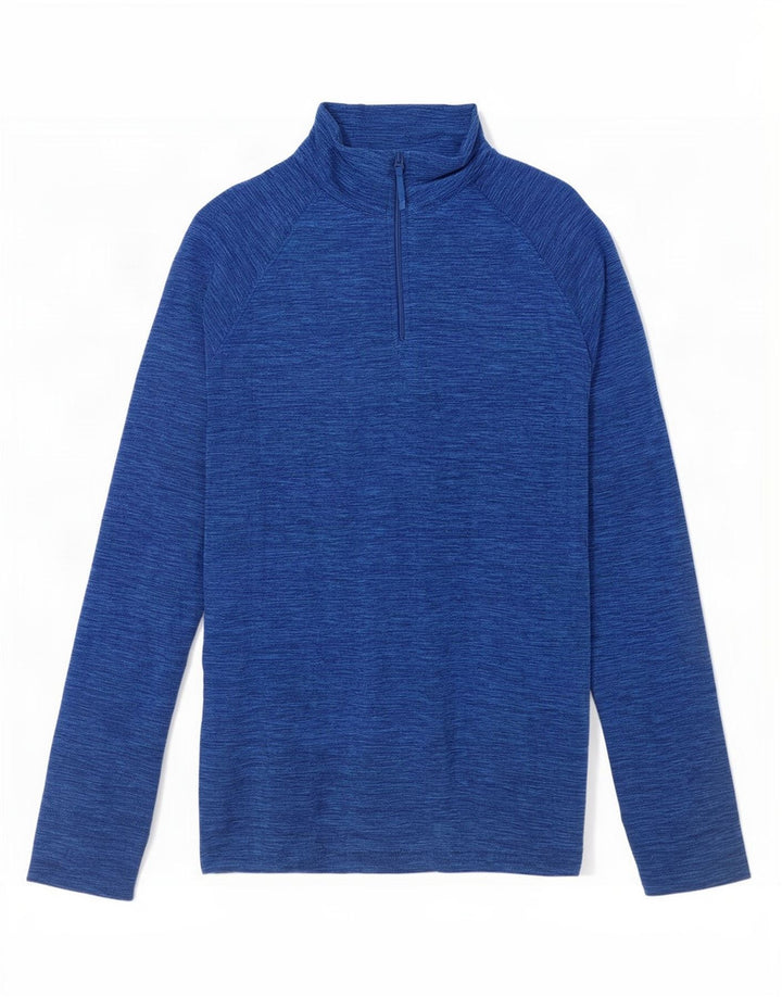 Jumper pentru bărbați Mountain Warehouse, din lână, cu fermoar și gât, albastru mijlociu