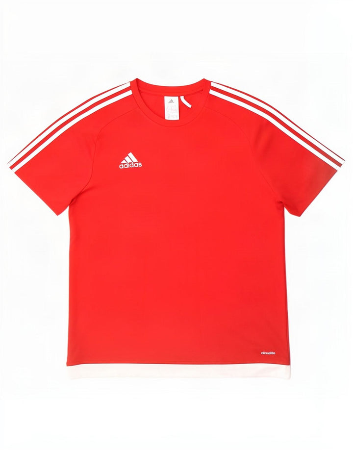 Tricou Adidas Climalite pentru bărbați Top mare, roșu, poliester color bloc