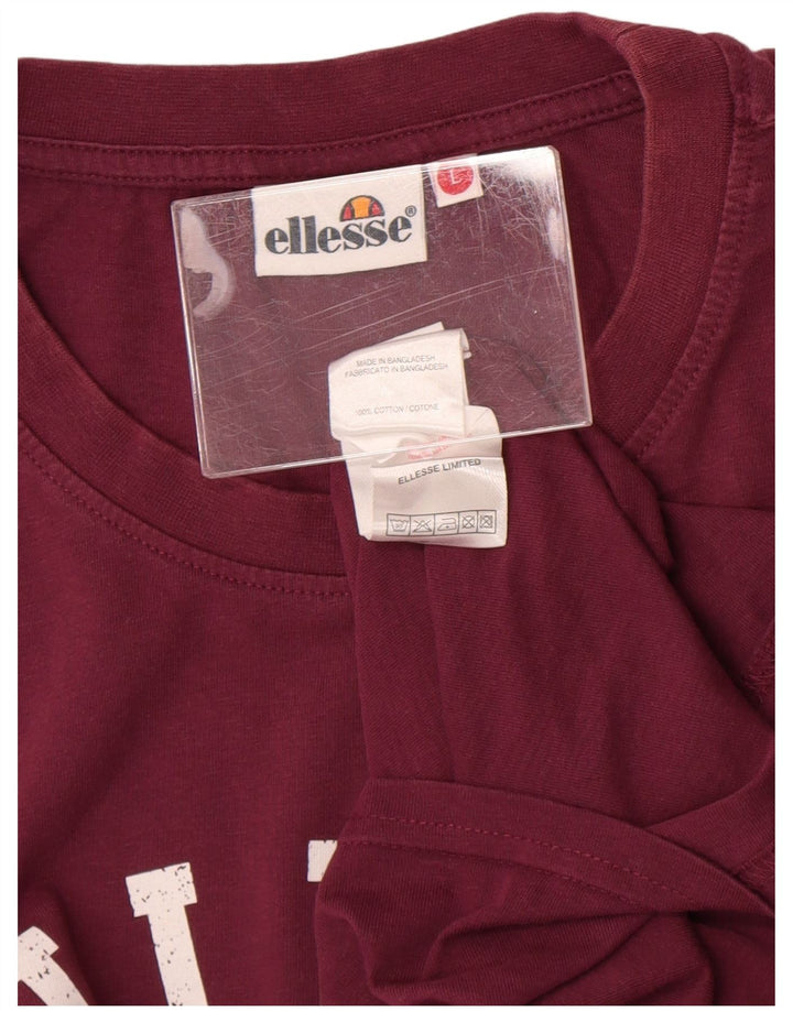 Tricou cu grafic pentru bărbați Ellesse Top mare din bumbac maro