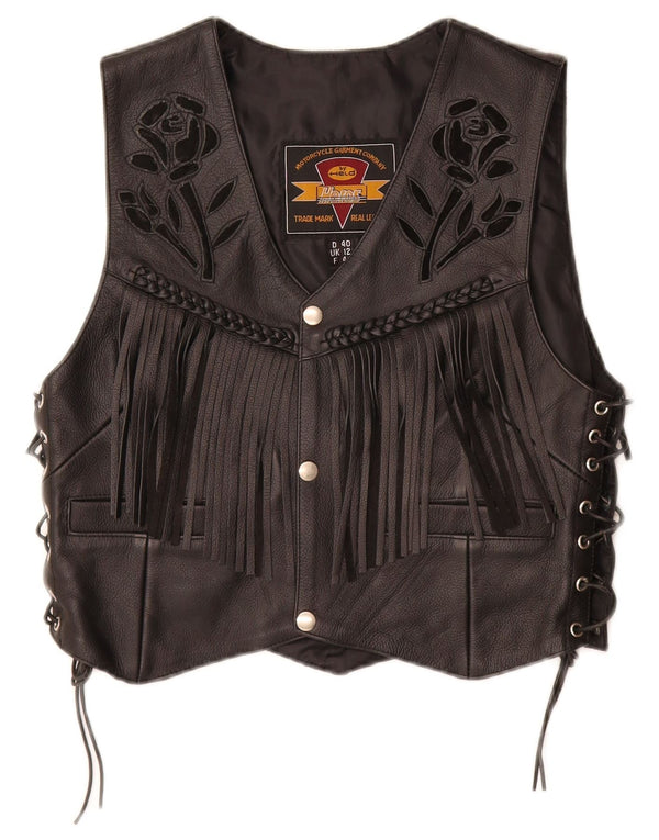 HELD Gilet pentru motociclete pentru femei UK 12 Medium Black Floral Leather