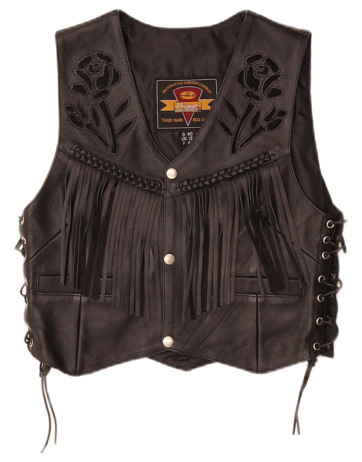 HELD Gilet pentru motociclete pentru femei UK 12 Medium Black Floral Leather