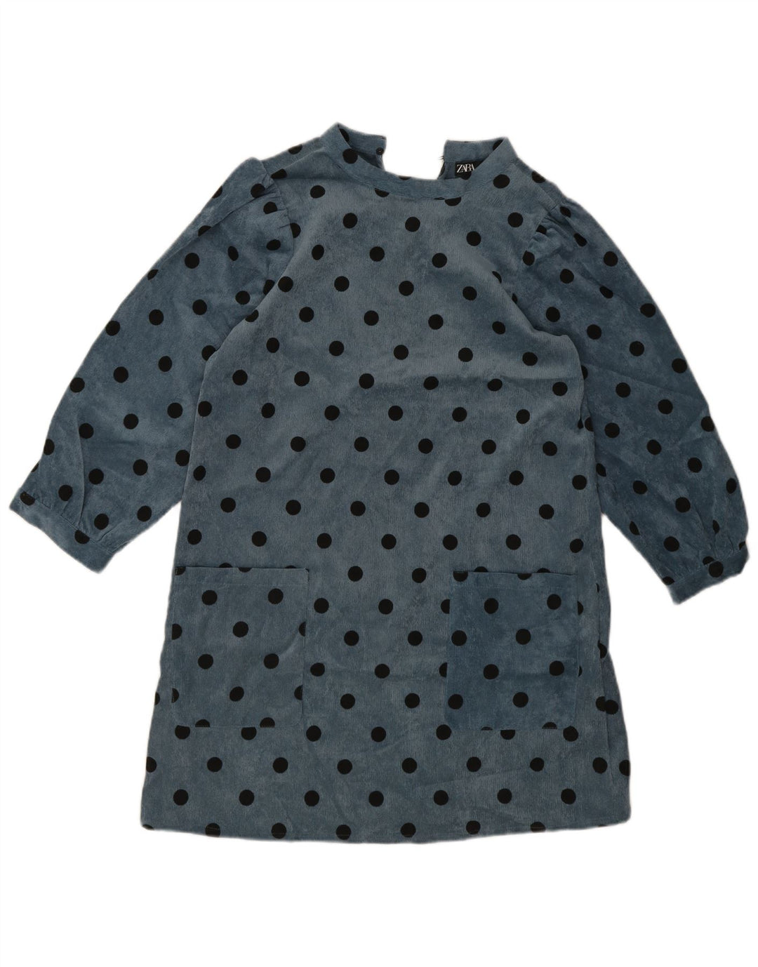 Rochie schimbătoare cu mânecă lungă pentru femei Zara UK 10 Poliester cu buline albastre mici