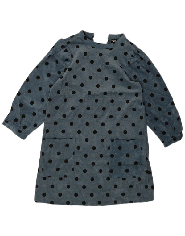 Rochie schimbătoare cu mânecă lungă pentru femei Zara UK 10 Poliester cu buline albastre mici