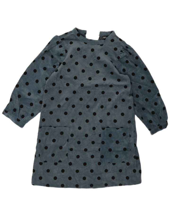 Rochie schimbătoare cu mânecă lungă pentru femei Zara UK 10 Poliester cu buline albastre mici