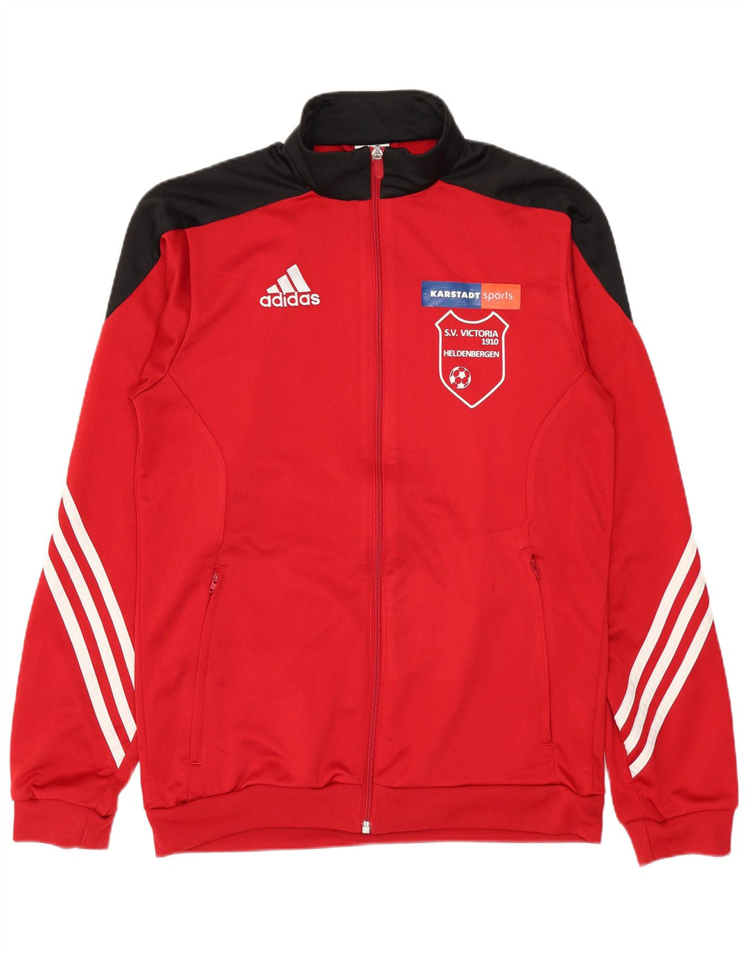 Jachetă de top pentru trening grafic pentru bărbați Adidas, roșu, poliester color bloc