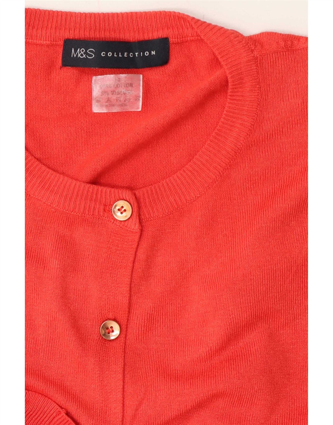 Pulover cardigan pentru femei Marks & Spencer, cu ajustare normală, UK 12, bumbac roșu mediu