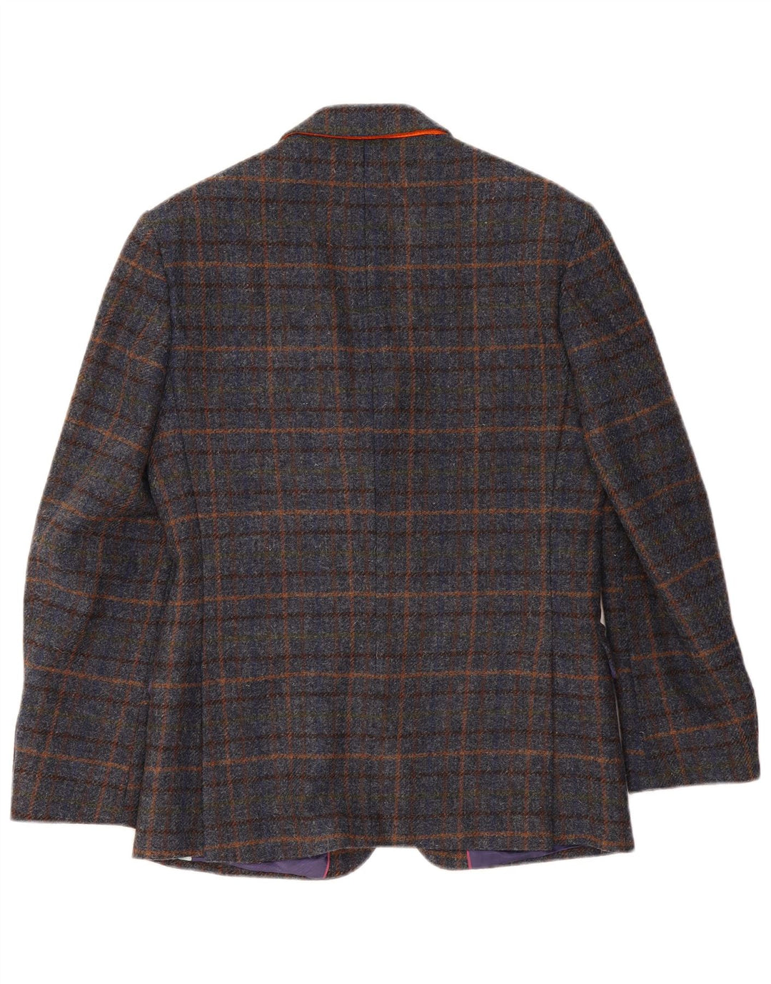 Jachetă Blazer Bărbați VINTAGE cu 2 nasturi UK 38 Mediu Lână cu carouri bleumarin