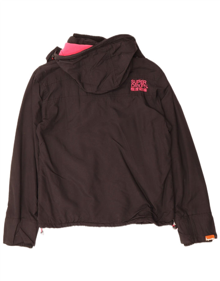 SUPERDRY Jachetă Windbreaker pentru femei, cu glugă, UK 18 XL, nailon negru